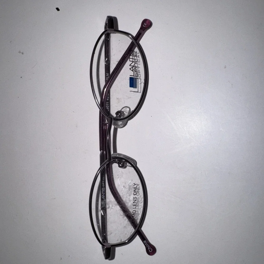Lantis Optical L8011 Oval Purple Metallic Eyeglass Frames 42-18-120‎ PLM
